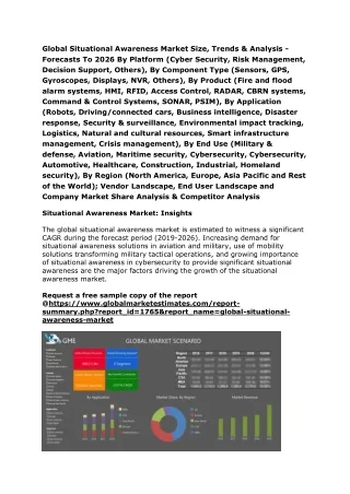 Global Situational Awareness Market Size, Trends & Analysis - Forecasts To 2026