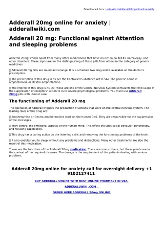 Adderall 20mg online for anxiety | adderallwiki.com
