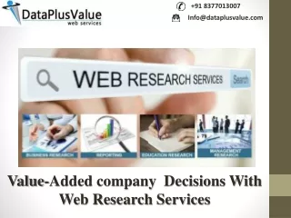 Obtain Actionable Organisation Knowledge with Web Research Services