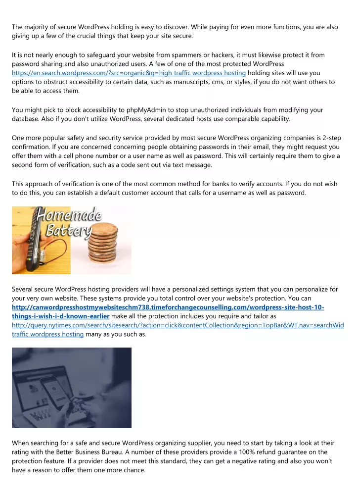 the majority of secure wordpress holding is easy