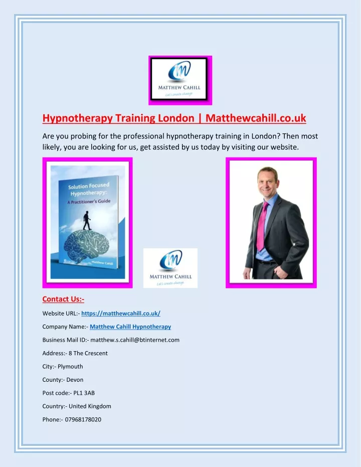 hypnotherapy training london matthewcahill co uk