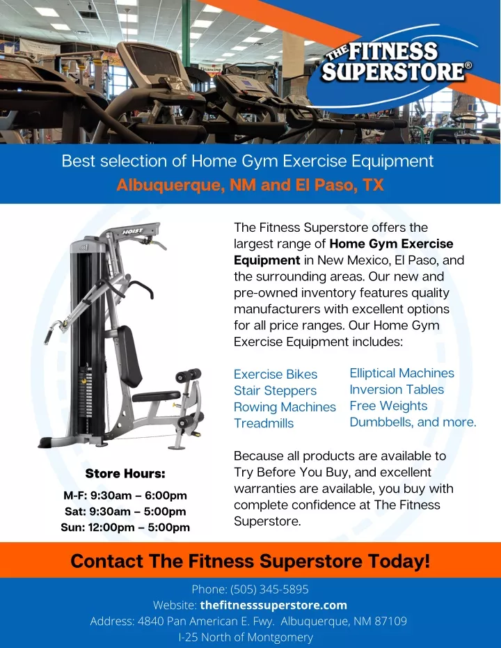 best selection of home gym exercise equipment