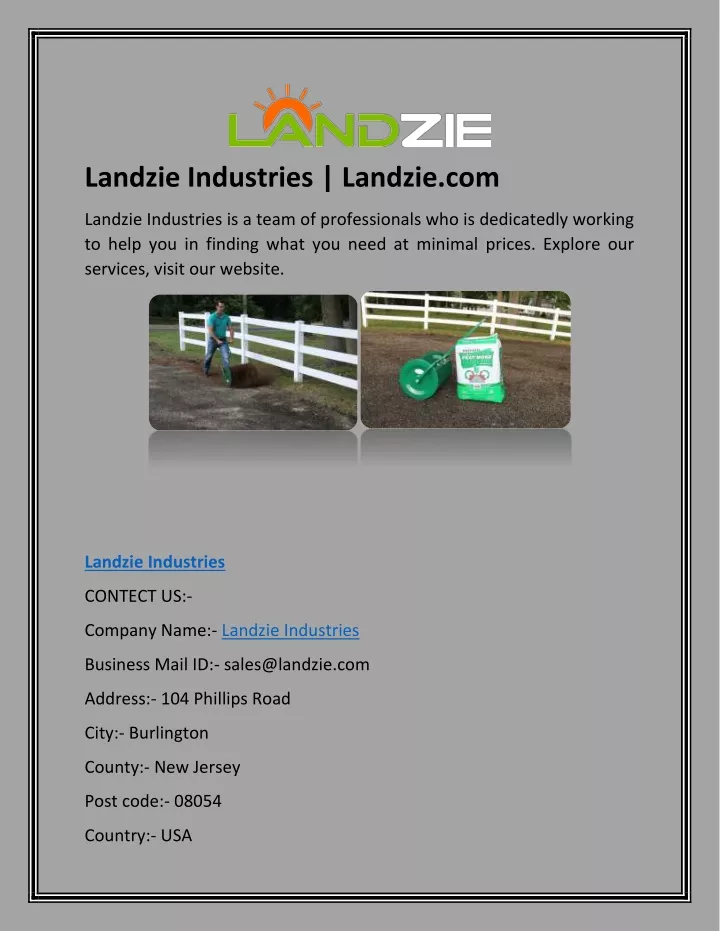 landzie industries landzie com