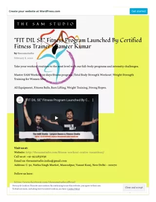 "FIT DIL SE" Fitness Program Launched By Certified Fitness Trainer - Sameer Kumar