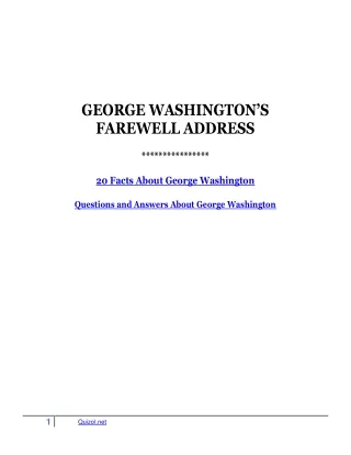George Washington farewell address pdf
