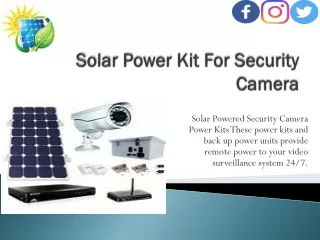 solar power kit for security camera