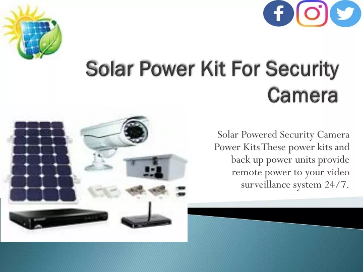 solar power kit for security camera