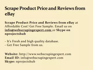 scrape product price and reviews from ebay