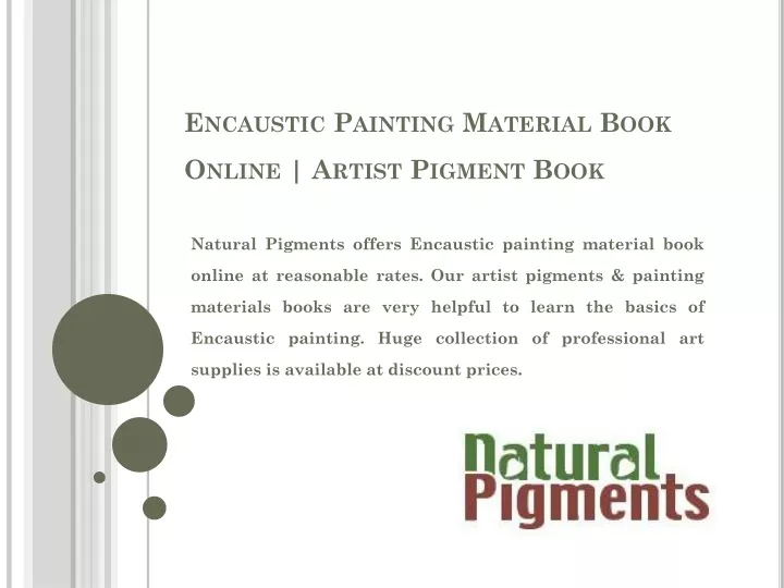 encaustic painting material book online artist pigment book