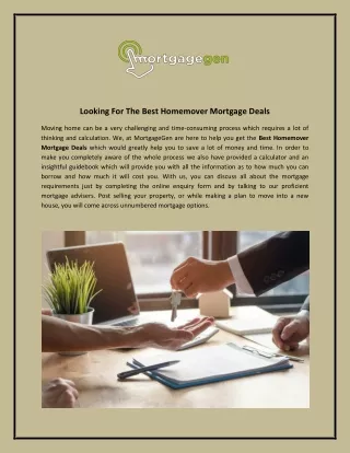 Looking For The Best Homemover Mortgage Deals