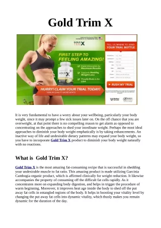 Gold Trim X Reviews Side impacts and Ingredients, Scam or not!