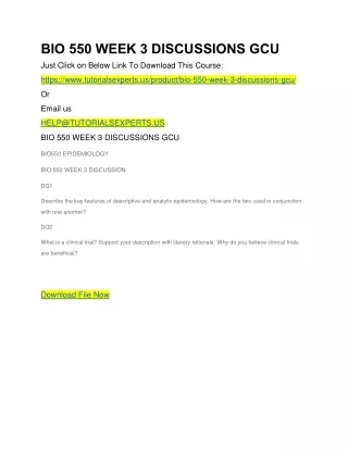 bio 550 week 3 discussions gcu just click