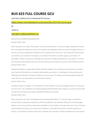 bus 623 full course gcu