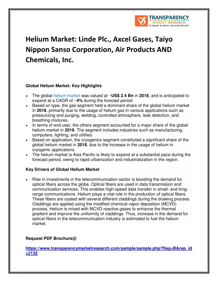 helium market linde plc axcel gases taiyo nippon