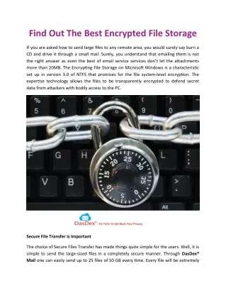 find out the best encrypted file storage