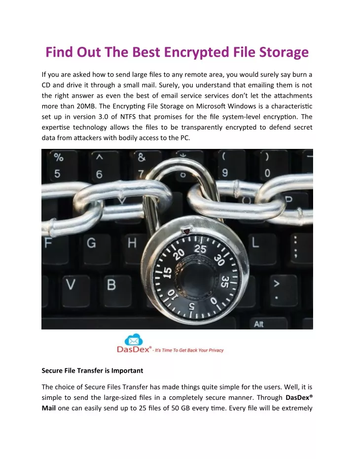 find out the best encrypted file storage