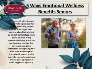 5 Ways Emotional Wellness Benefits Seniors