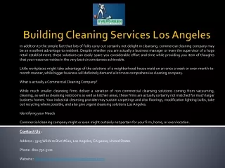 building cleaning services los angeles