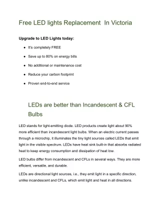 Free LED lights Replacement In Victoria