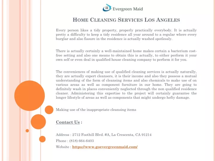 home cleaning services los angeles