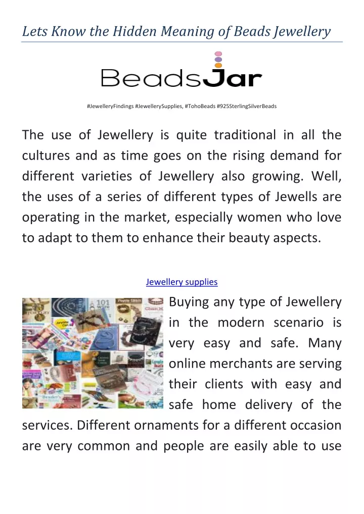 lets know the hidden meaning of beads jewellery