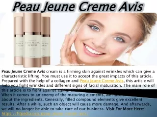 Peau Jeune Creme Avis