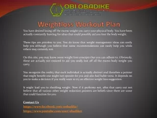 weightloss workout plan