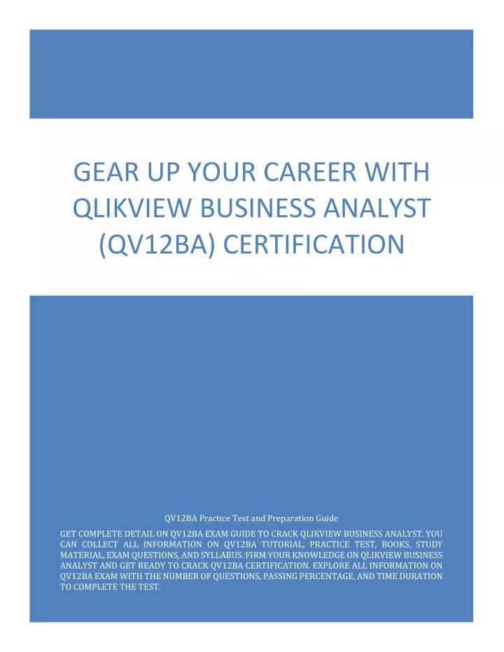 gear up your career with qlikview business
