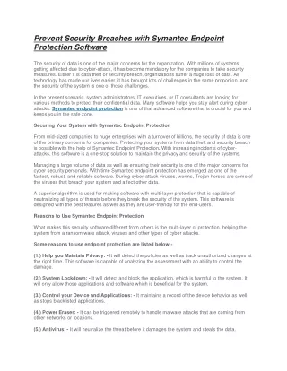 prevent security breaches with symantec endpoint