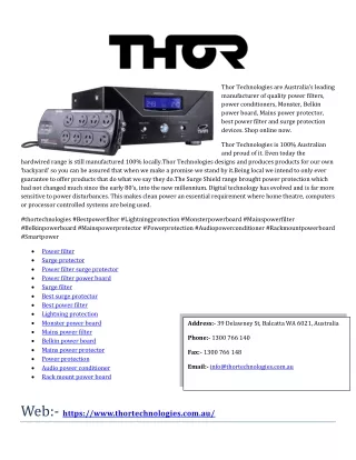 thor technologies are australia s leading