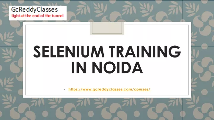 selenium training in noida