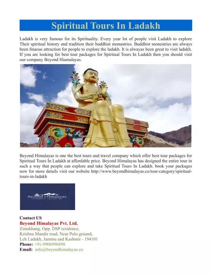 spiritual tours in ladakh