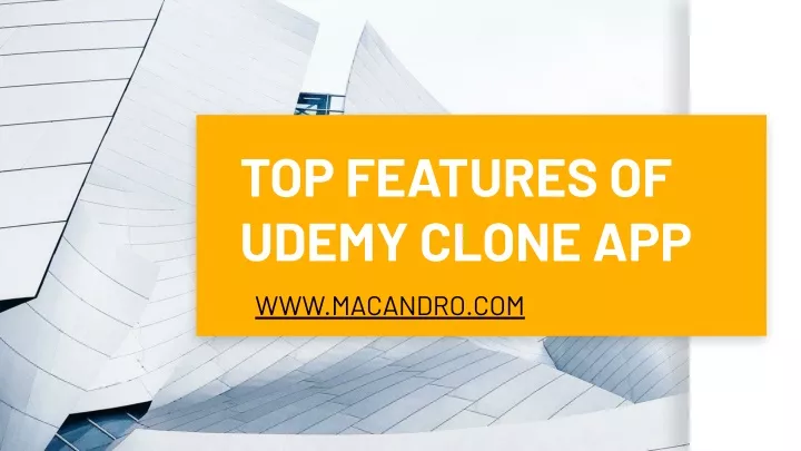 top features of udemy clone app