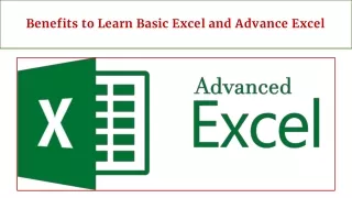 Benefits of Learning Basic Excel and Advance Excel