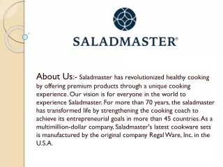 about us saladmaster has revolutionized healthy