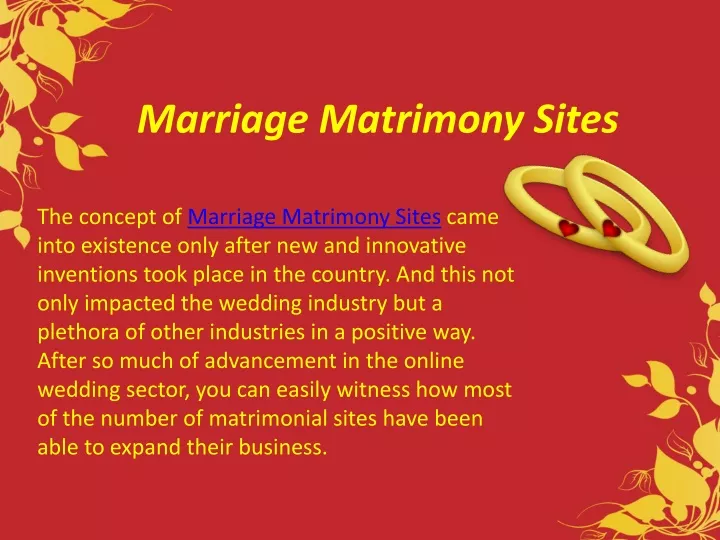 marriage matrimony sites