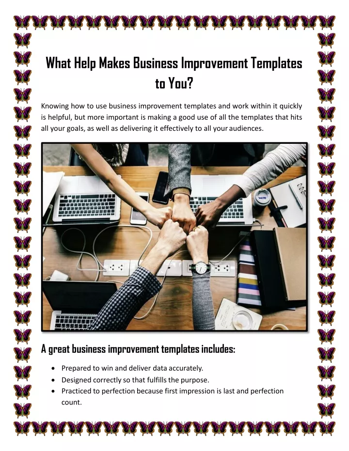 what help makes business improvement templates to you