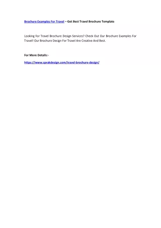 brochure examples for travel get best travel