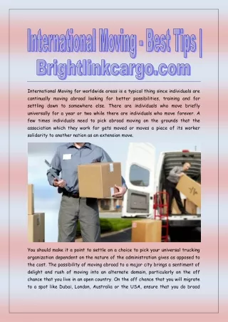 International Moving - Best Tips_ Brightlinkcargo.com