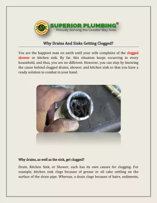why drains and sinks getting clogged why drains