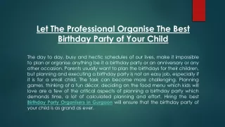Birthday Party Planner in Gurgaon