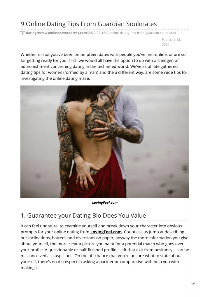 9 online dating tips from guardian soulmates