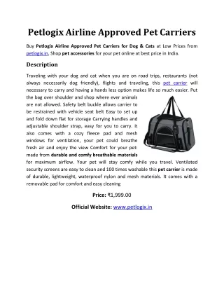 Petlogix Airline Approved Pet Carriers