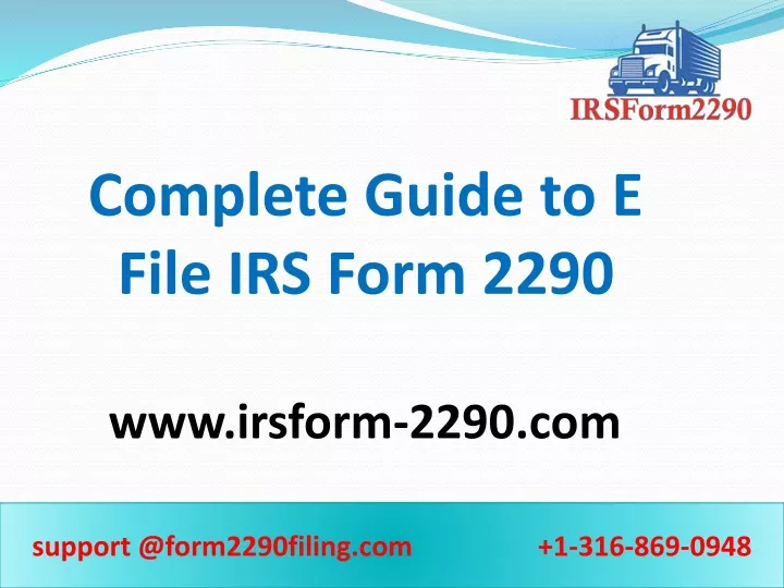 complete guide to e file irs form 2290