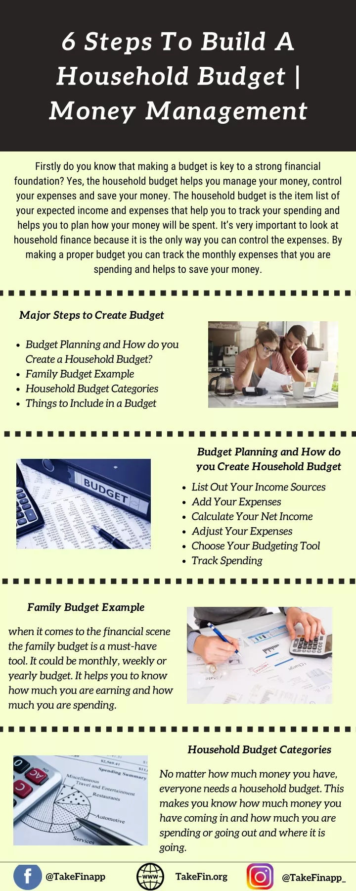 6 steps to build a household budget money