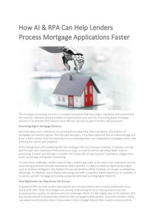 how ai rpa can help lenders how ai rpa can help