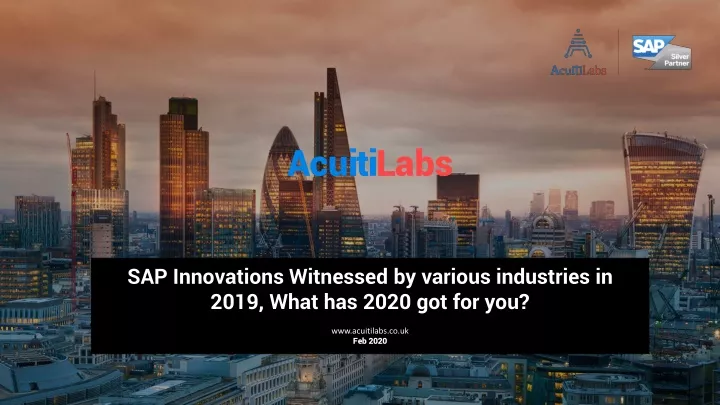 acuiti labs sap innovations witnessed by various