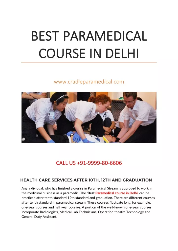 best best paramedical paramedical course in delhi