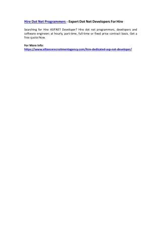 hire dot net programmers expert