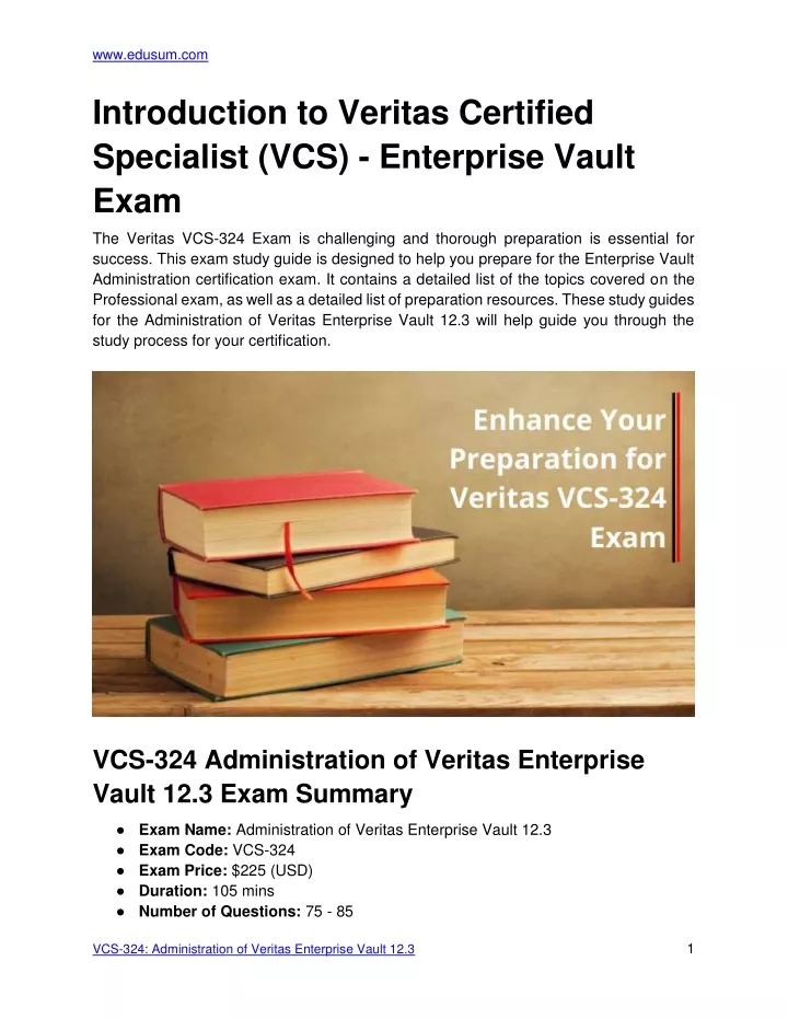 www edusum com introduction to veritas certified